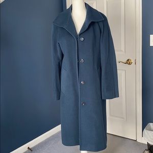 Ellen Tracy Turquoise Wool Blend Long Coat